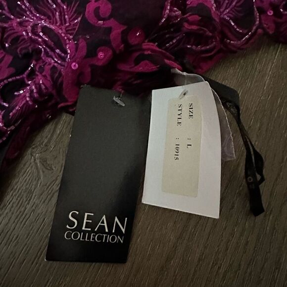 Vintage 90s Sean Collection Womens Silk Pink Beaded Top Blouse Deadstock New L - Picture 5 of 13